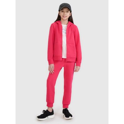 6. Bluza dziewczęca dresowa rozpinana z kapturem 4F 4FJWSS25TSWSF1706-55S