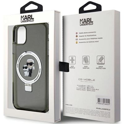 8. Etui Karl Lagerfeld Ring Stand Karl&Choupettte MagSafe na iPhone 11 / Xr - czarne