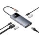 8. HUB USB 6w1 Baseus Metal Gleam Series II USB-A/USB-C/USB-C PD/HDMI/RJ45 - czarny