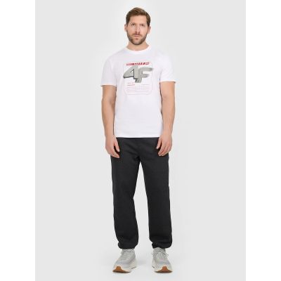 3. T-shirt regular z nadrukiem męski 4F 4FRAW25TTSHM3612-10S