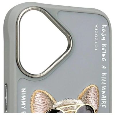 5. Etui Nimmy Glasses Cool Dog na iPhone 16 - szare
