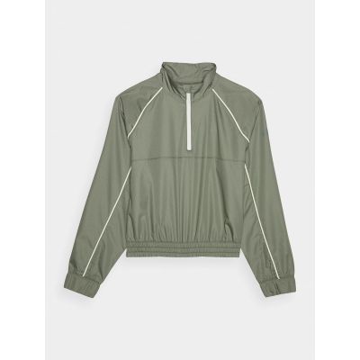 5. Kurtka przejściowa cropped ze stójką damska 4F 4FRSS24TTJAF0886-44S