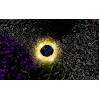 40. LAMPA SOLARNA DYSKOWA 28 LED DO WBICIA W GRUNT LUB MONTAŻU NA ŚCIANIE