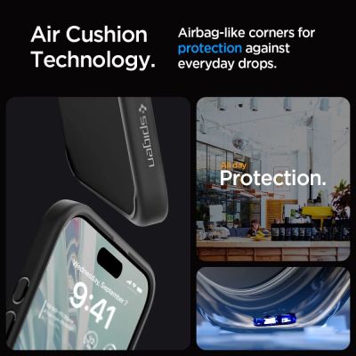 3. Etui Spigen Ultra Hybrid na iPhone 15 Pro - przezroczysto-czarne