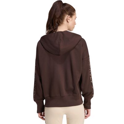3. Bluza damska adidas Seasonal Essentials Animal Print 3-Stripes Full-Zip Hooded brązowa KV9299