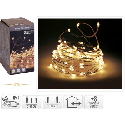 8. LAMPKI DRUCIKI GIRLANDA 320 LED CIEPŁY BIAŁY