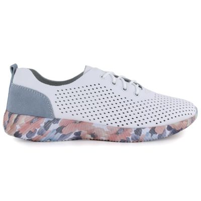 2. Skórzane półbuty damskie ażurowe białe Artiker 58C0586