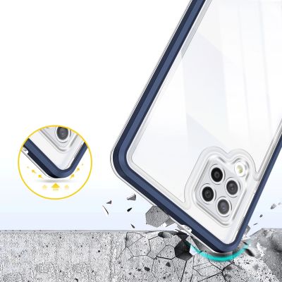 6. Clear 3in1 etui do Samsung Galaxy A42 5G żelowy pokrowiec z ramką niebieski