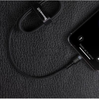 15. Kabel Baseus CATLKLF-G1 Lightning - USB-C PD QC 18W 480Mb/s 1m - czarno-szary
