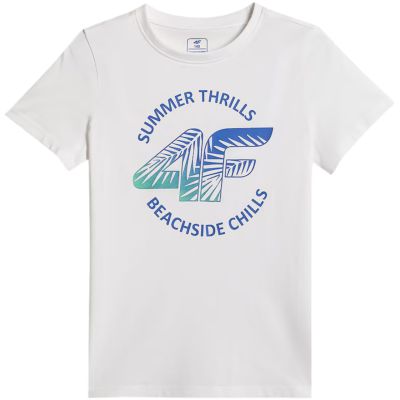 2. Koszulka dla chłopca 4F M3284 biała 4FJWSS26TTSHM3284 10S