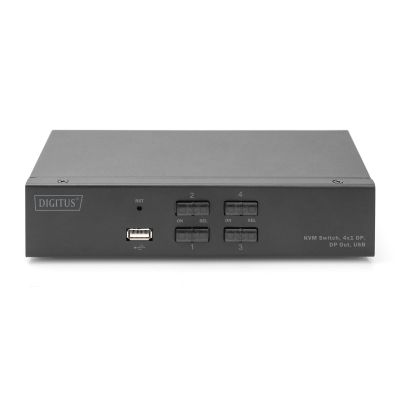 7. Przełącznik KVM, 4 portowy, 4K 60Hz, 4xDP IN, 1xDP OUT, 2xUSB A, 2x Audio IN&OUT
