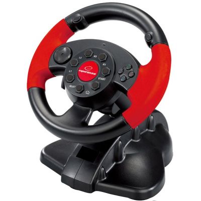 4. Kierownica z wibracjami Esperanza High Octane EG103 (PC, PS2, PS3; kolor czarny)