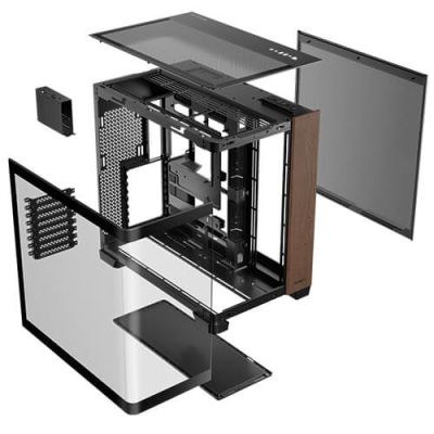 3. Antec C8 Curve Wood Full Tower Czarny, Przezroczysty, Drewno