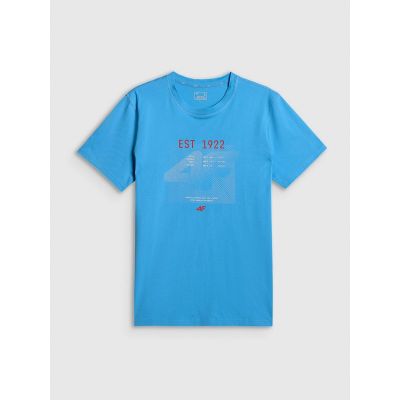 7. T-shirt regular z nadrukiem męski 4F 4FRSS26TTSHM4039-33S