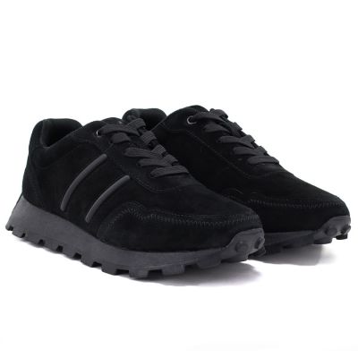 4. Skórzane półbuty sneakersy platformy czarny S.Barski