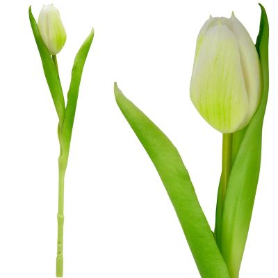 2. TULIPAN BIAŁY 31CM JAK ŻYWY DEKORACJA WIOSENNA