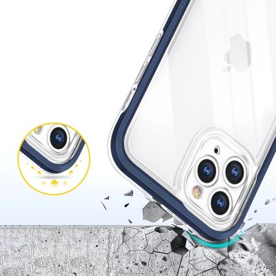 6. Clear 3in1 etui do iPhone 11 Pro Max żelowy pokrowiec z ramką niebieski