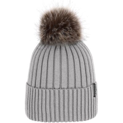 Czapka damska VIKING Hana Pompon Life Style szara   one size