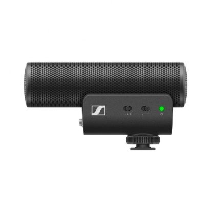 4. Sennheiser MKE 400 MOBILE KIT - Mikrofon pojemnościowy, superkardioidalny, wyposażony w filtr dolnoprzepustowy ze statywem Manfrotto
