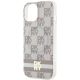 6. Etui DKNY IML Checkered Mono Pattern & Printed Stripes MagSafe na iPhone 15 / 14 / 13 - beżowe