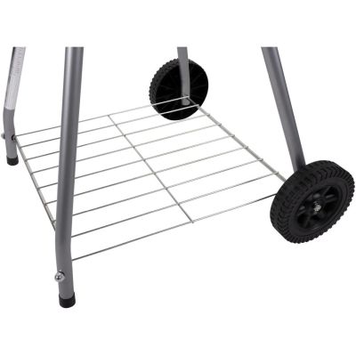 22. GRILL OGRODOWY KULISTY REX STALOWY 46CM Z POPIELNIKIEM