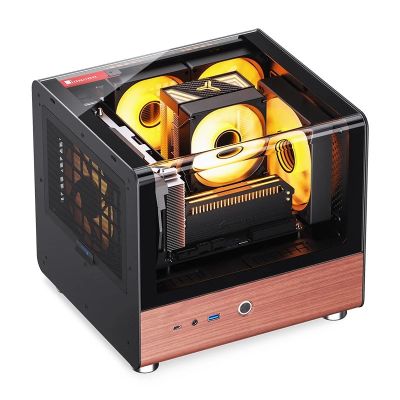 28. Obudowa PC Jonsbo TK-0, Mini-Tower, Mini-ITX, Tempered Glass, Holz - schwarz