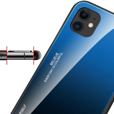 9. Gradient Glass etui pokrowiec nakładka ze szkła hartowanego iPhone 12 mini czarno-czerwony