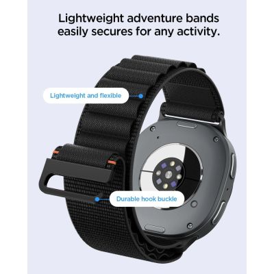 6. Pasek Spigen WBF1 na Samsung Galaxy Watch 40 / 44 / 46 mm - czarny
