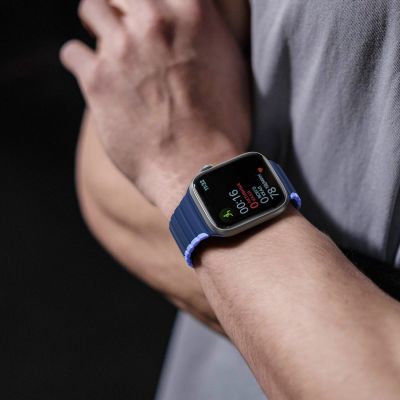 6. Magnetyczny pasek Apple Watch SE, 9, 8, 7, 6, 5, 4, 3, 2, 1 (41, 40, 38 mm) Dux Ducis Strap (LD Version) - niebieski