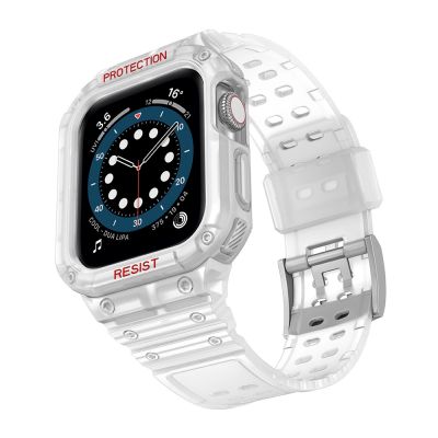 2. Pasek z etui ochronnym Protect Strap Band do Apple Watch 38 / 40 / 41 mm opaska obudowa pancerna - przezroczysty