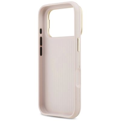 7. Etui Guess Grained Big 4G & Stand Camera na iPhone 17 Pro - różowe