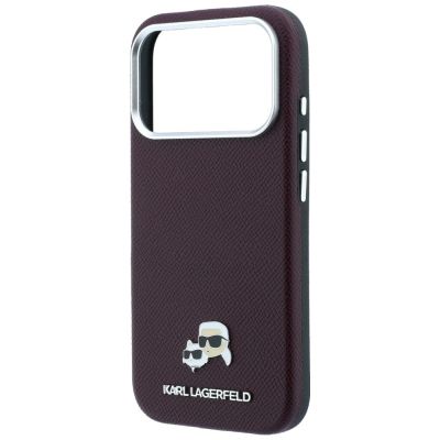 6. Etui Karl Lagerfeld Grained Choupette Head Metal MagSafe na iPhone 18 Pro Max - burgundowe