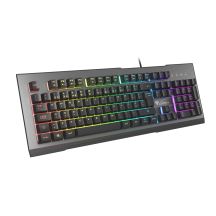 GENESIS Rhod 500 RGB klawiatura Gaming USB QWERTY Portugalski Czarny, Srebrny