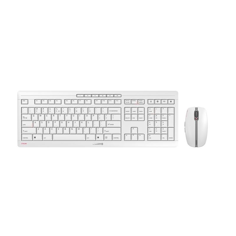 Klawiatura + Mysz CHERRY Stream JD-8560EU-0 Desktop Recharge Uniwersalne RF Wireless QWERTY Angielski Szara