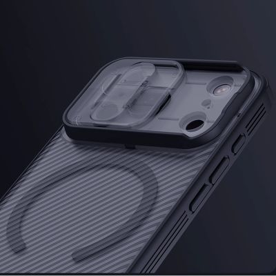 19. Etui Nillkin CamShield Pro kompatybilne z MagSafe na iPhone 17 Pro Max - przezroczysto-czarne