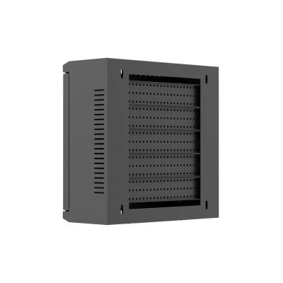 12. LANBERG SZAFA INSTALACYJNA TPR 10" Z PŁYTĄ MESH 340X340X140 CZARNA (ZŁOŻONA)