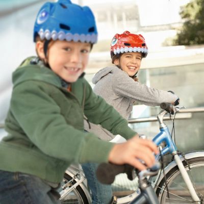 5. Kask rowerowy dziecięcy Wozinsky motyw dinozaur 52-56 cm - czerwony
