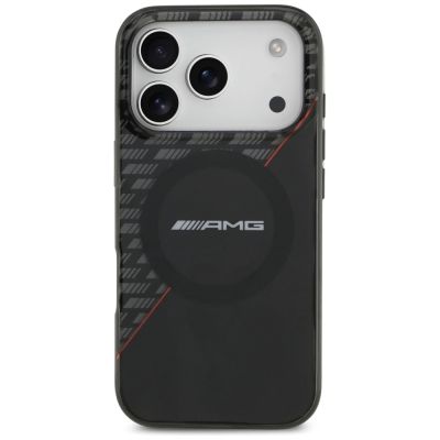 3. Etui Mercedes AMG IML Double Layer Rhombs MagSafe na iPhone 18 Pro / 17 Pro - czarno-czerwone