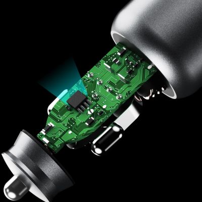 5. Ładowarka samochodowa Dudao R4T 25W USB-A / USB-C - szara