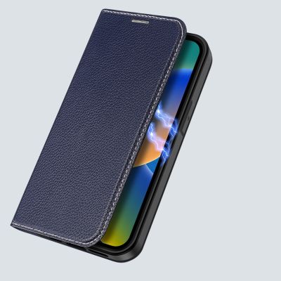 7. Dux Ducis Skin X2 etui do iPhone 14 Plus pokrowiec z magnetyczną klapką niebieski