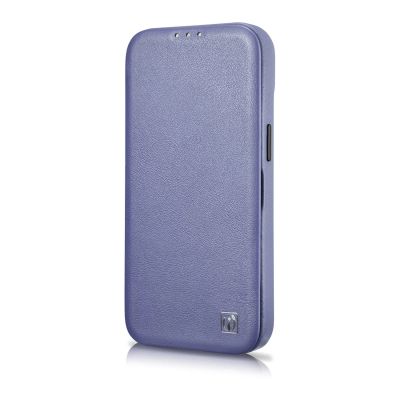 7. iCarer CE Premium Leather Folio Case skórzane etui iPhone 14 Plus z klapką magnetyczne MagSafe jasnofioletowy (WMI14220715-LP)