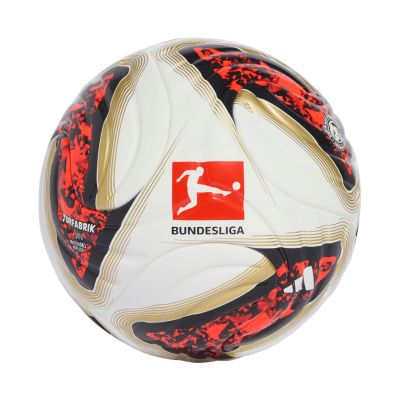 2. Piłka nożna adidas Bundesliga 26/27 Torfabrik Mini biało-pomarańczowo-złota KG6039