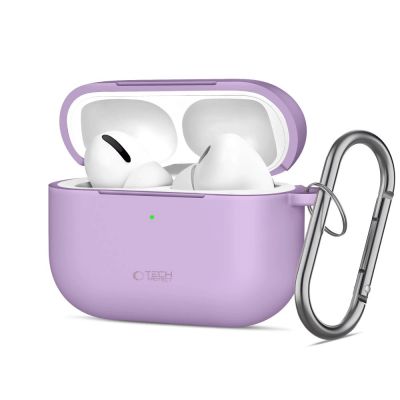 Etui Tech-Protect Silicone Hook na AirPods Pro - fioletowe