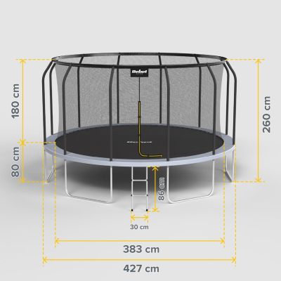 17. REBEL ACTIVE TRAMPOLINA PRO 14FT/427CM, SIATKA, DRABINKA RBA-8004