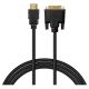 4. SAVIO KABEL HDMI 19PIN MĘSKI - DVI 18+1 MĘSKI 1,8M CZARNY ZŁOTE KOŃCÓWKI CL-212