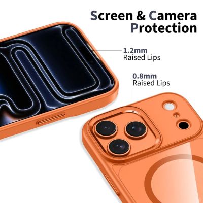 3. Etui Tech-Protect MagMat MagSafe na iPhone 17 Pro Max - przezroczysto-pomarańczowe