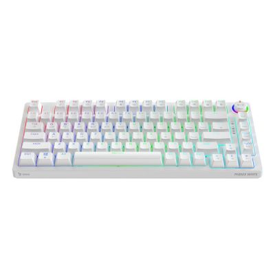 2. SAVIO KLAWIATURA MECHANICZNA BEZPRZEWODOWA PHENIX WHITE GATERON RED PRO ABS