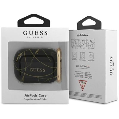 2. Etui Guess Gold Chain Collection na AirPods Pro - czarne