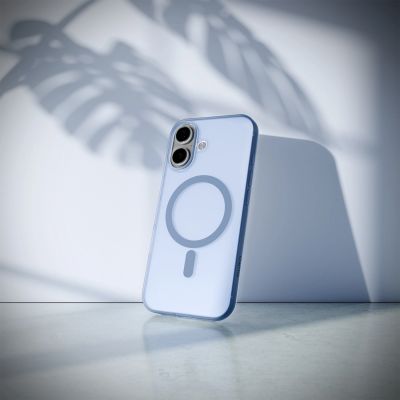 10. Etui silikonowe Puro Daylight kompatybilne z Magsafe na iPhone 17 - półprzezroczyste niebieskie