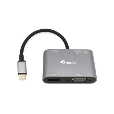Equip 133483 stacja dokująca Przewodowa USB 3.2 Gen 1 (3.1 Gen 1) Type-C Czarny, Szary